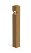 Single Illuminated Bollard | Oak | 1 x 1.3w 240v LED | 140 x 140 x 1100mm | Stratton