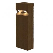 Double Solar Illuminated Bollard | Oak | 2 x LED | 140 x 290 x 1400mm | Stratton
