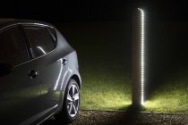 Strip Illuminated Bollard | Oak | 12v LED Strip Light | 140 x 140 x 1100mm | Sway Flow
