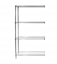 Extension Bay | Chrome Wire Shelving | 1625h x 760w x 460d mm | 4 Levels | 300kg Max Weight per Shelf | Eclipse®