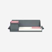 Desk Organiser | Small | Chalk Large Inner Trays | Palest Pink Small Inner Trays | Bisley Mosaic