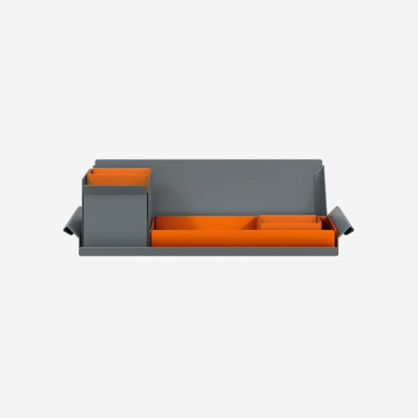 Desk Organiser | Small | Bisley Orange Large Inner Trays | Bisley Orange Small Inner Trays | Bisley Mosaic
