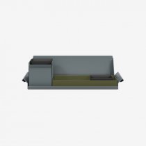 Desk Organiser | Small | Olive Green Large Inner Trays | Black Small Inner Trays | Bisley Mosaic