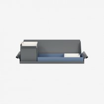 Desk Organiser | Small | Bisley Blue Large Inner Trays | Chalk Small Inner Trays | Bisley Mosaic