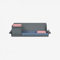 Desk Organiser | Small | Bisley Blue Large Inner Trays | Palest Pink Small Inner Trays | Bisley Mosaic