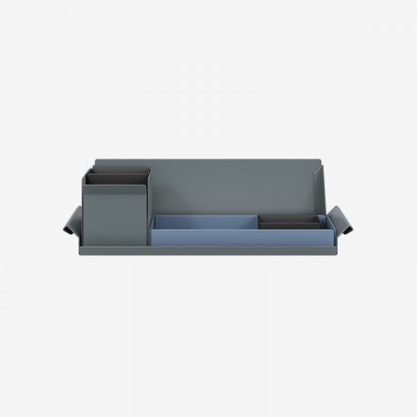 Desk Organiser | Small | Bisley Blue Large Inner Trays | Black Small Inner Trays | Bisley Mosaic