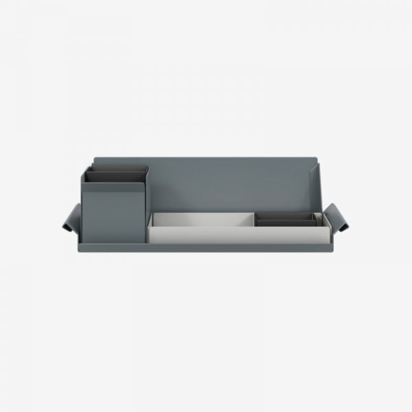 Desk Organiser | Small | Goose Grey Large Inner Trays | Black Small Inner Trays | Bisley Mosaic