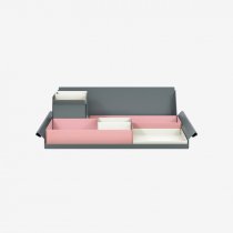 Desk Organiser | Large | Palest Pink Large Inner Trays | Chalk Small Inner Trays | Bisley Mosaic