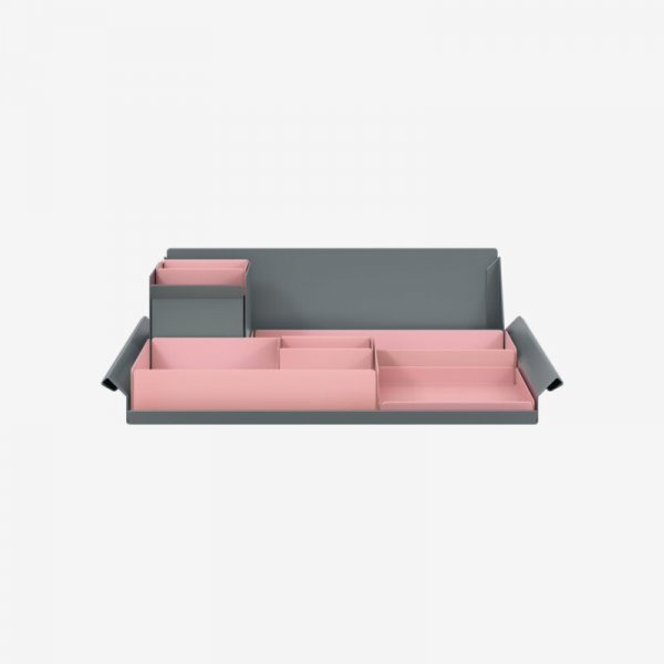 Desk Organiser | Large | Palest Pink Large Inner Trays | Palest Pink Small Inner Trays | Bisley Mosaic