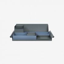Desk Organiser | Large | Bisley Blue Large Inner Trays | Anthracite Grey Small Inner Trays | Bisley Mosaic