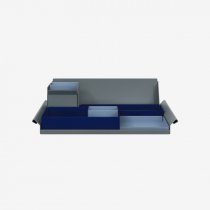Desk Organiser | Large | Oxford Blue Large Inner Trays | Bisley Blue Small Inner Trays | Bisley Mosaic