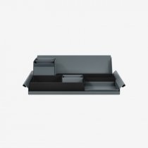 Desk Organiser | Large | Black Large Inner Trays | Anthracite Grey Small Inner Trays | Bisley Mosaic