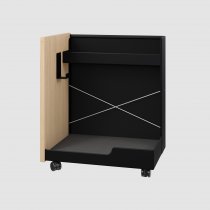 Mobile Under Desk Storage | 490 x 300mm | Oak Laminate | Traffic White | Bisley Shadow