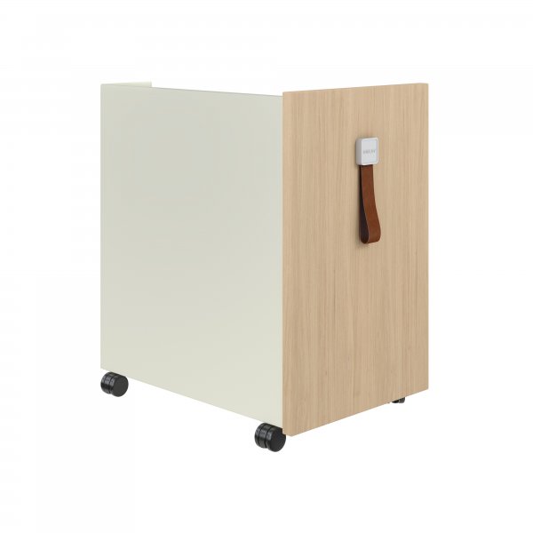 Mobile Under Desk Storage | 490 x 300mm | Oak Laminate | Chalk | Bisley Shadow