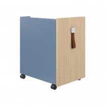 Mobile Under Desk Storage | 490 x 300mm | Oak Laminate | Bisley Blue | Bisley Shadow