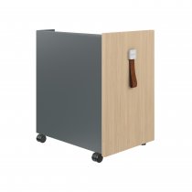 Mobile Under Desk Storage | 490 x 300mm | Oak Laminate | Anthracite Grey | Bisley Shadow