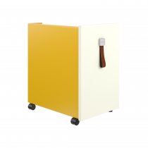 Mobile Under Desk Storage | 490 x 300mm | White Laminate | Golden Sunflower Yellow | Bisley Shadow