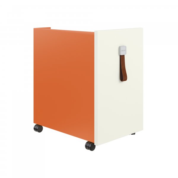 Mobile Under Desk Storage | 490 x 300mm | White Laminate | Bisley Orange | Bisley Shadow