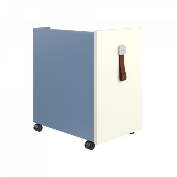 Mobile Under Desk Storage | 490 x 300mm | White Laminate | Bisley Blue | Bisley Shadow