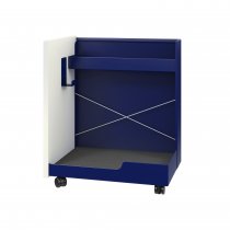 Mobile Under Desk Storage | 490 x 300mm | White Laminate | Bisley Blue | Bisley Shadow