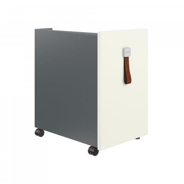 Mobile Under Desk Storage | 490 x 300mm | White Laminate | Anthracite Grey | Bisley Shadow