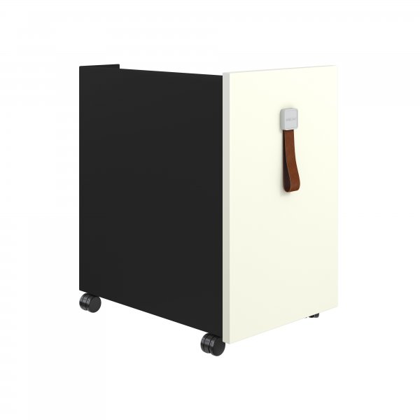 Mobile Under Desk Storage | 490 x 300mm | White Laminate | Black | Bisley Shadow