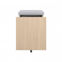 Mobile Storage with Seat Pad | 542 x 420mm | Oak Laminate | Traffic White | Bisley Pal
