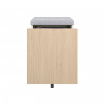 Mobile Storage with Seat Pad | 542 x 420mm | Oak Laminate | Chalk | Bisley Pal