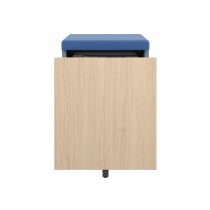 Mobile Storage with Seat Pad | 542 x 420mm | Oak Laminate | Bisley Blue | Bisley Pal