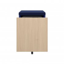 Mobile Storage with Seat Pad | 542 x 420mm | Oak Laminate | Oxford Blue | Bisley Pal