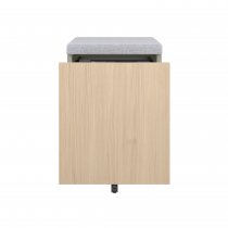 Mobile Storage with Seat Pad | 542 x 420mm | Oak Laminate | Goose Grey | Bisley Pal