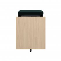 Mobile Storage with Seat Pad | 542 x 420mm | Oak Laminate | Black | Bisley Pal