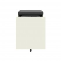 Mobile Storage with Seat Pad | 542 x 420mm | White Laminate | Olive Green | Bisley Pal