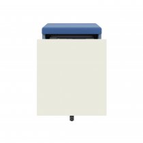 Mobile Storage with Seat Pad | 542 x 420mm | White Laminate | Bisley Blue | Bisley Pal