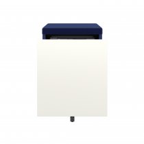 Mobile Storage with Seat Pad | 542 x 420mm | White Laminate | Oxford Blue | Bisley Pal