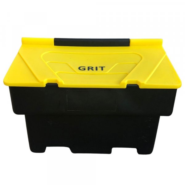 Large Stacking Grit Bin | 200 Litre | Bin Only | Recycled Black | Yellow Lid