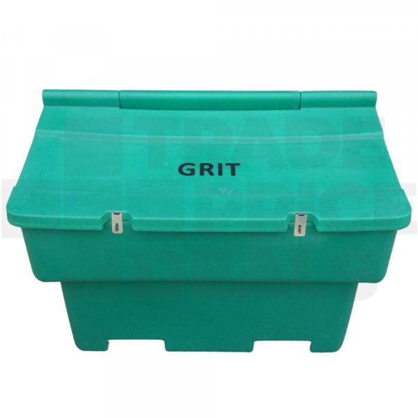 Large Stacking Grit Bin | 200 Litre | 200kg White Salt | Hasp & Staple Lock | Green