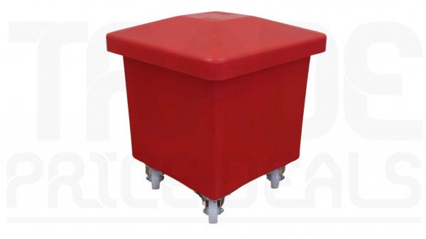 Mobile Tapered Truck | Red | Loose Fitting Lid | Food Approved Polyethylene | 72 Ltr | 465 x 465 x 510mm