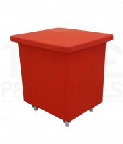 Mobile Tapered Truck | Red | Loose Fitting Lid | Food Approved Polyethylene | 135 Ltr | 615 x 525 x 685mm
