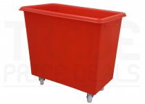 Mobile Tapered Truck | Red | No Lid | Food Approved Polyethylene | 200 Ltr | 830 x 455 x 760mm