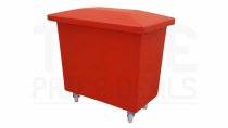 Mobile Tapered Truck | Red | Loose Fitting Lid | Food Approved Polyethylene | 200 Ltr | 830 x 455 x 760mm