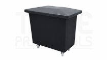 Mobile Tapered Truck | Black | Loose Fitting Lid | Recycled Polymer | Not for Food Environments | 200 Ltr | 830 x 455 x 760mm
