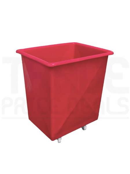 Mobile Tapered Truck | Red | Loose Fitting Lid | Food Approved Polyethylene | 225 Ltr | 725 x 570 x 825mm