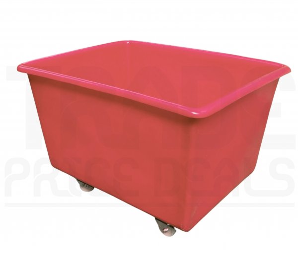 Mobile Tapered Truck | Red | Loose Fitting Lid | Food Approved Polyethylene | 270 Ltr | 925 x 720 x 610mm