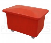 Mobile Tapered Truck | Red | Loose Fitting Lid | Food Approved Polyethylene | 320 Ltr | 1100 x 690 x 695mm