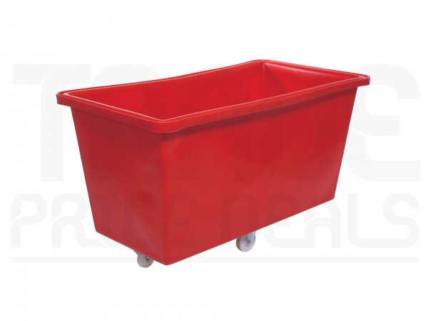 Mobile Tapered Truck | Red | Loose Fitting Lid | Food Approved Polyethylene | 425 Ltr | 1300 x 710 x 740mm