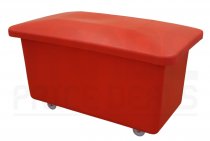 Mobile Tapered Truck | Red | Loose Fitting Lid | Food Approved Polyethylene | 455 Ltr | 1400 x 770 x 785mm