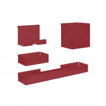 Hanging Steel Storage Set | Compatible with Bisley Hideaway and Platform | Cardinal Red