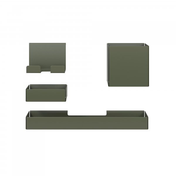 Hanging Steel Storage Set | Compatible with Bisley Hideaway and Platform | Olive Green