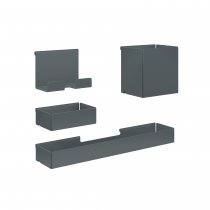 Hanging Steel Storage Set | Compatible with Bisley Hideaway and Platform | Anthracite Grey